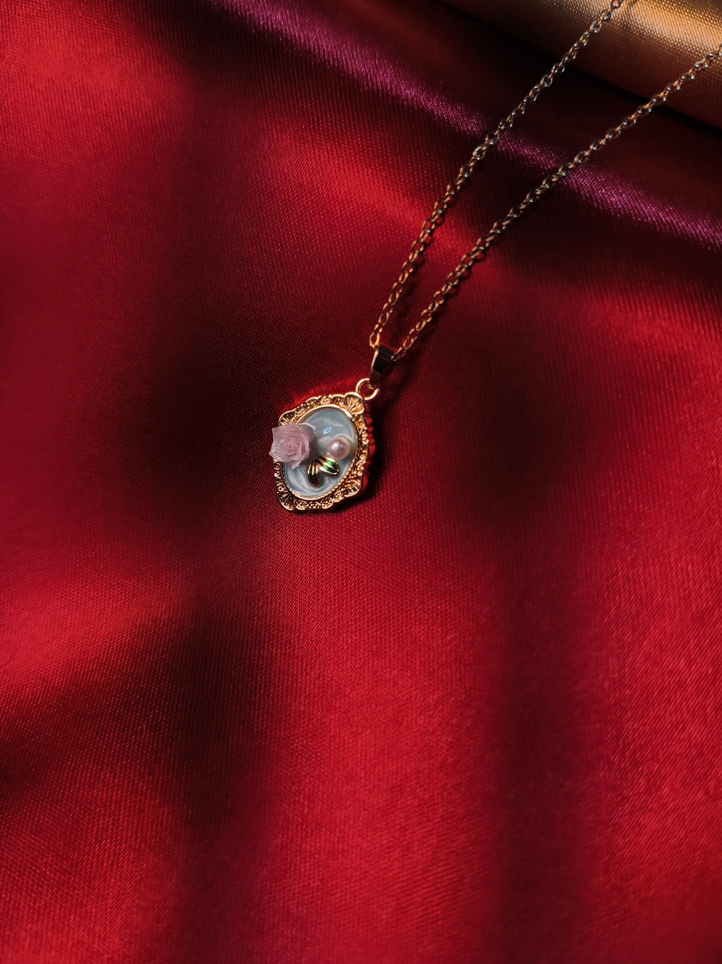 Vintage Bloom Enamel Pendant