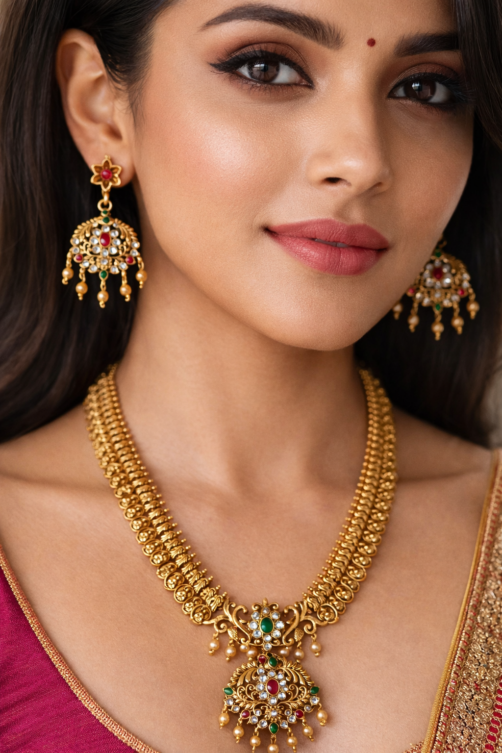 Royal Kasu Mala Temple Necklace Set