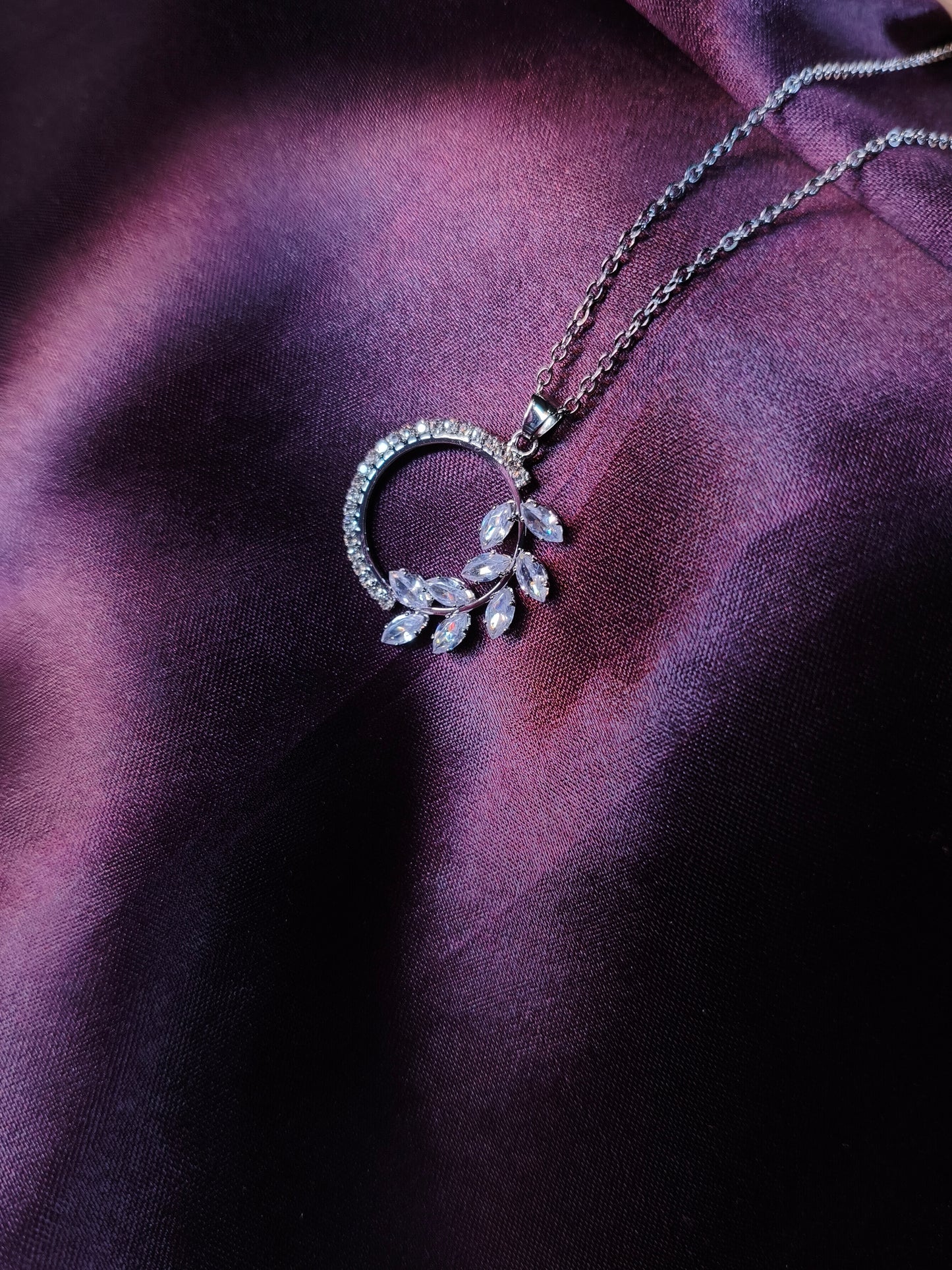 Crescent Leaf Shimmer Pendant