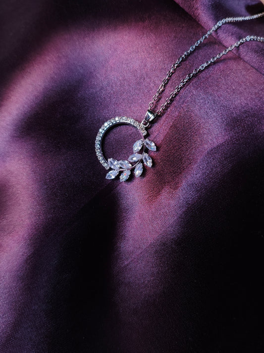 Crescent Leaf Shimmer Pendant