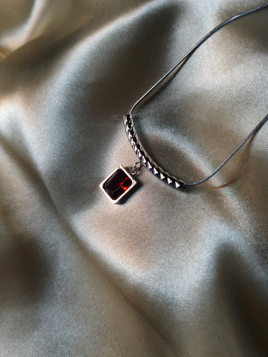 Midnight Garnet Bar Pendant