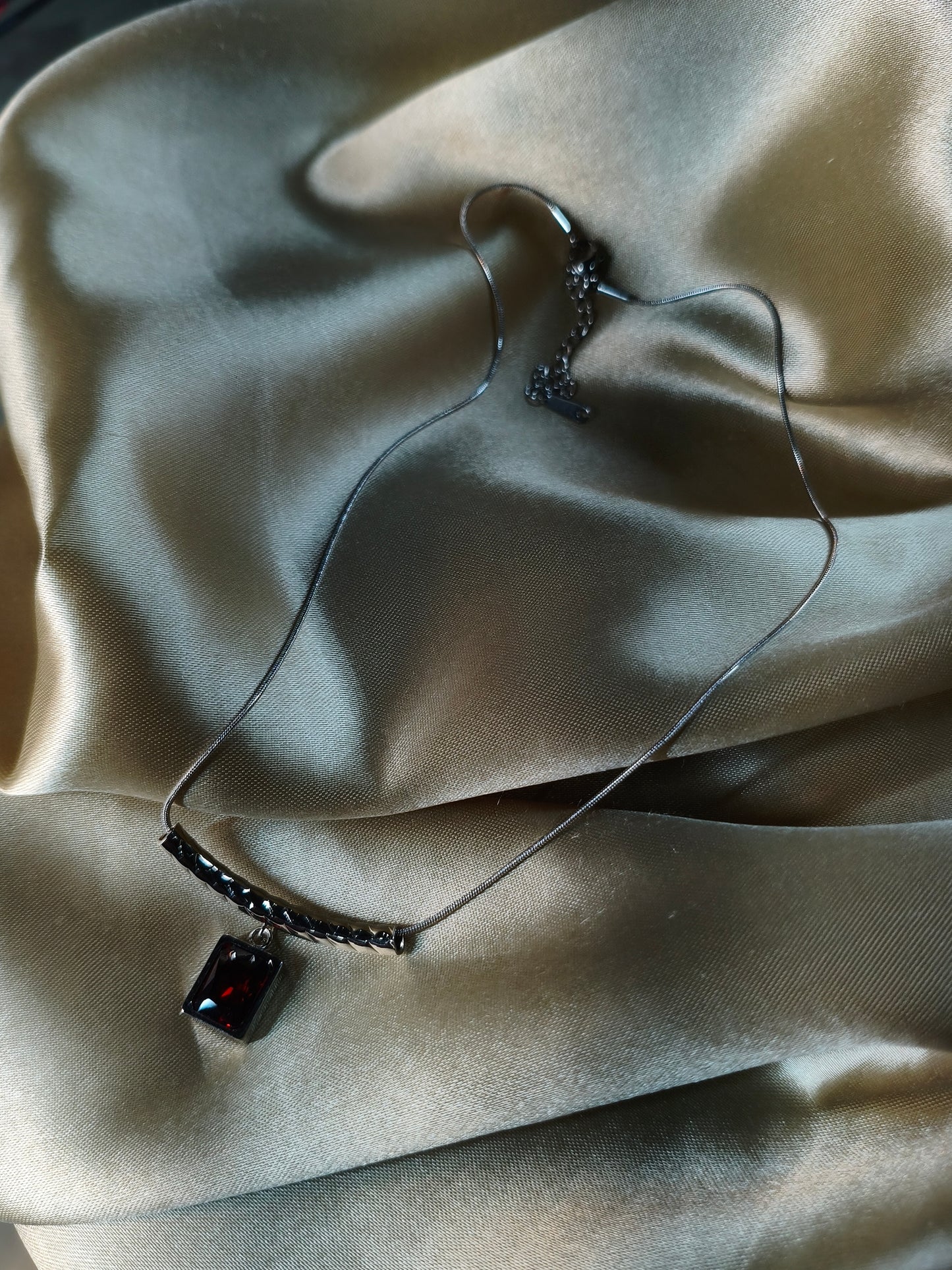 Midnight Garnet Bar Pendant