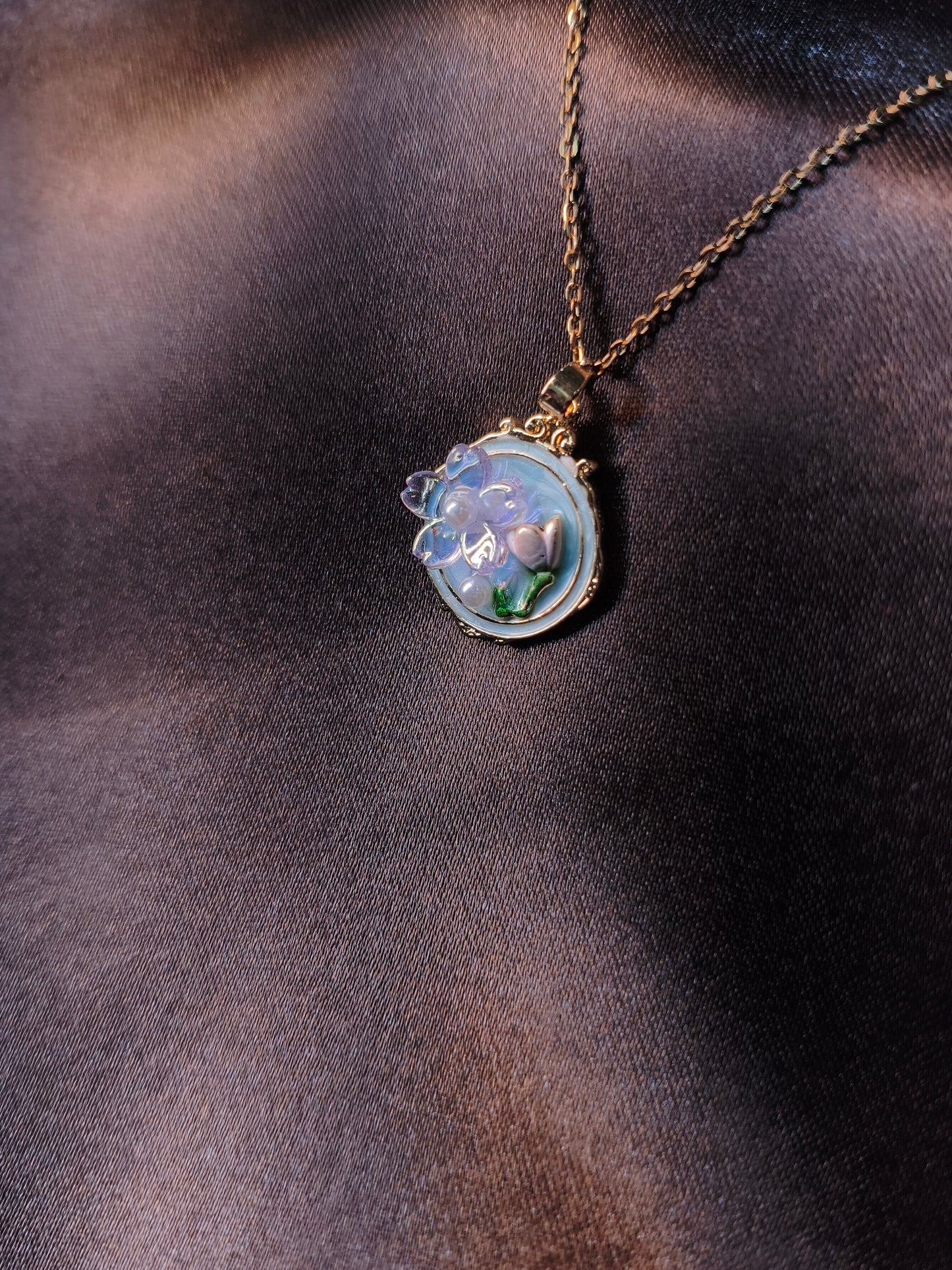 Frosted Garden Enamel Pendant