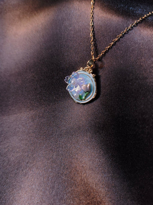 Frosted Garden Enamel Pendant