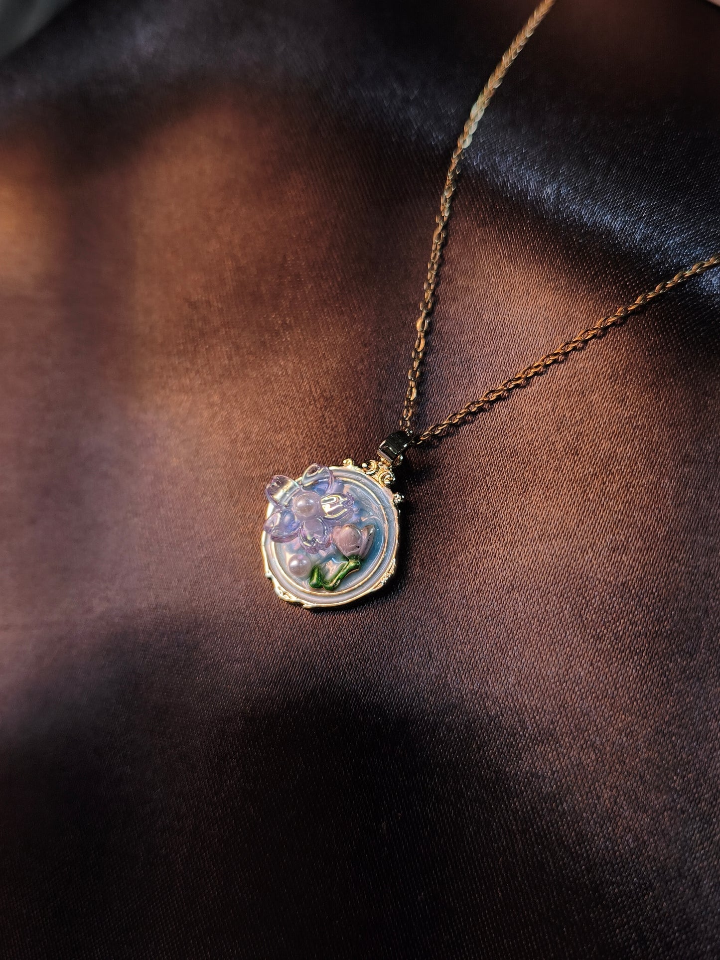 Frosted Garden Enamel Pendant