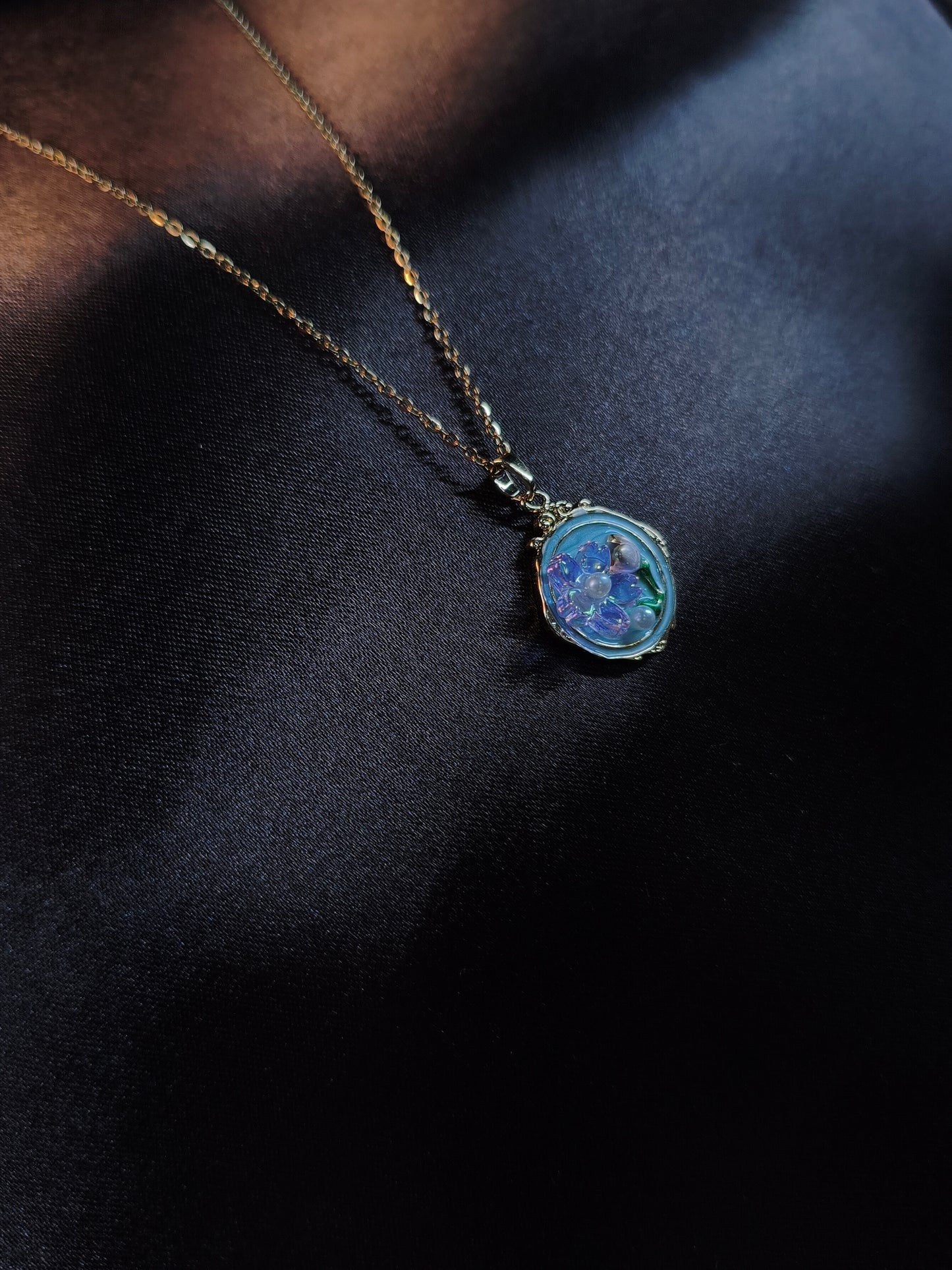 Frosted Garden Enamel Pendant