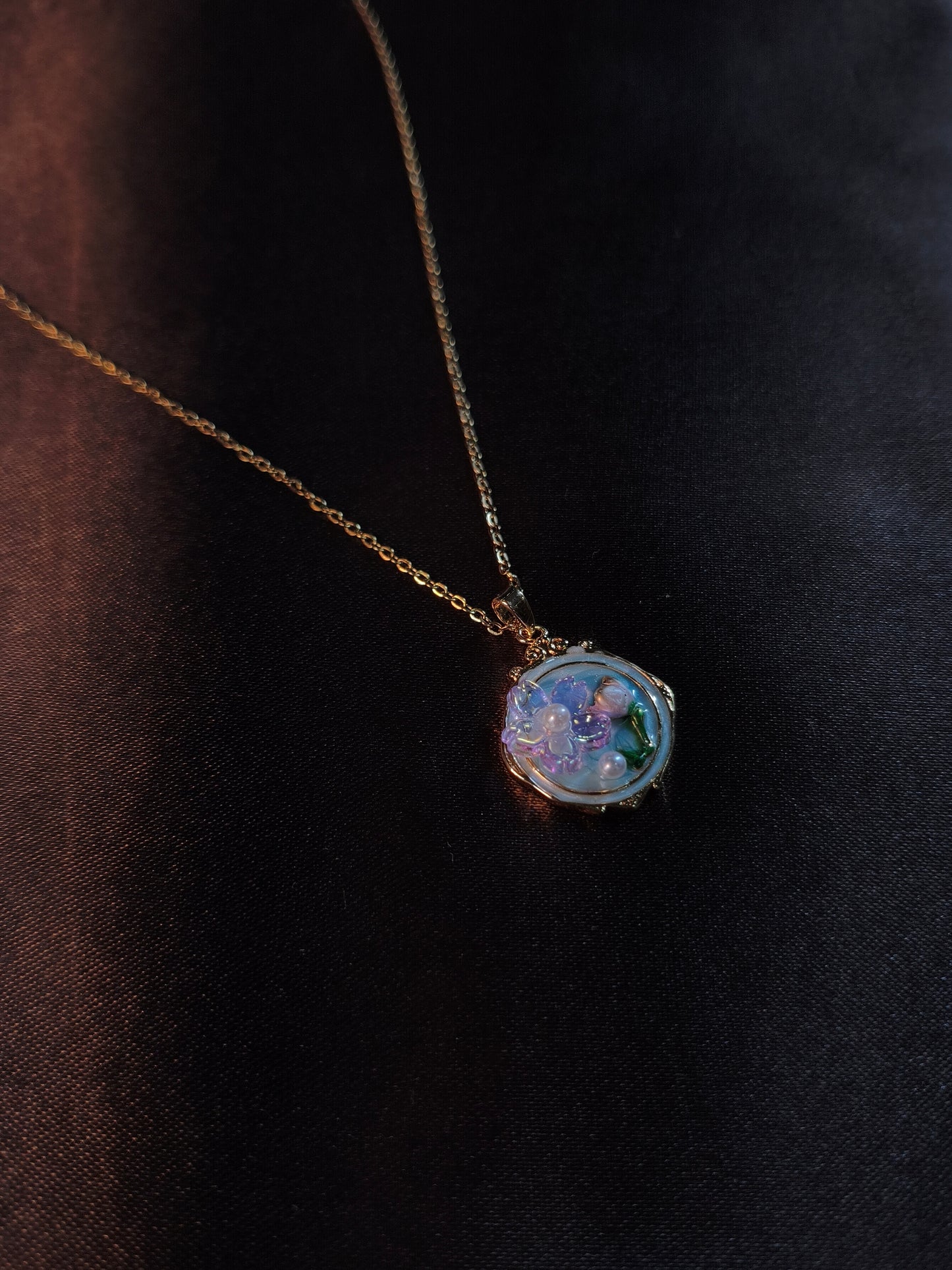 Frosted Garden Enamel Pendant