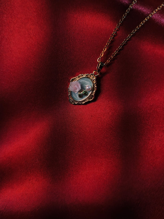 Vintage Bloom Enamel Pendant