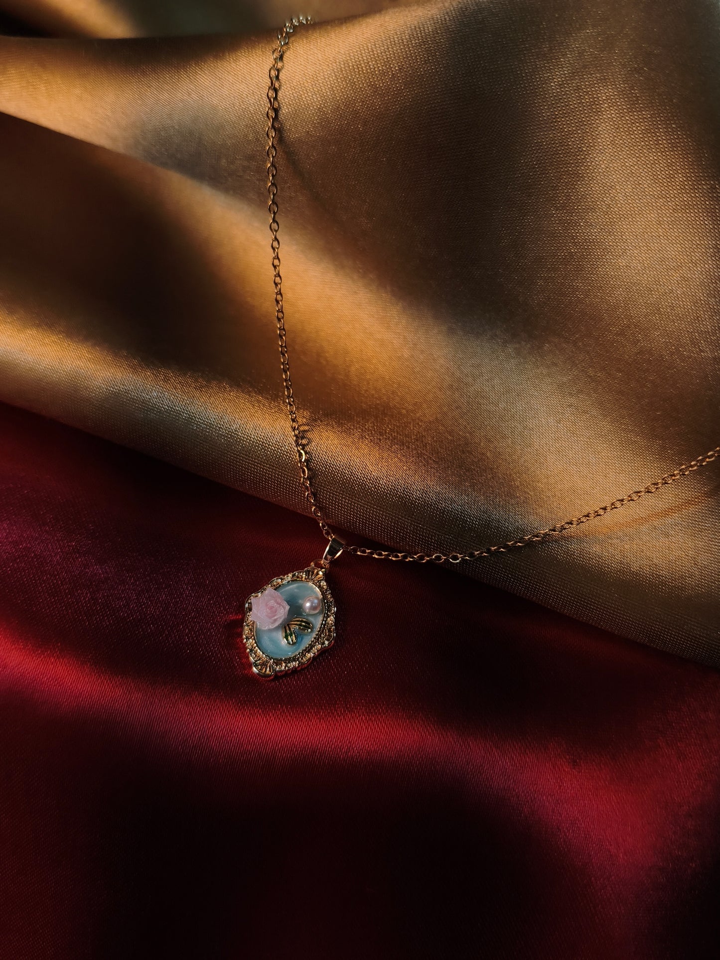 Vintage Bloom Enamel Pendant