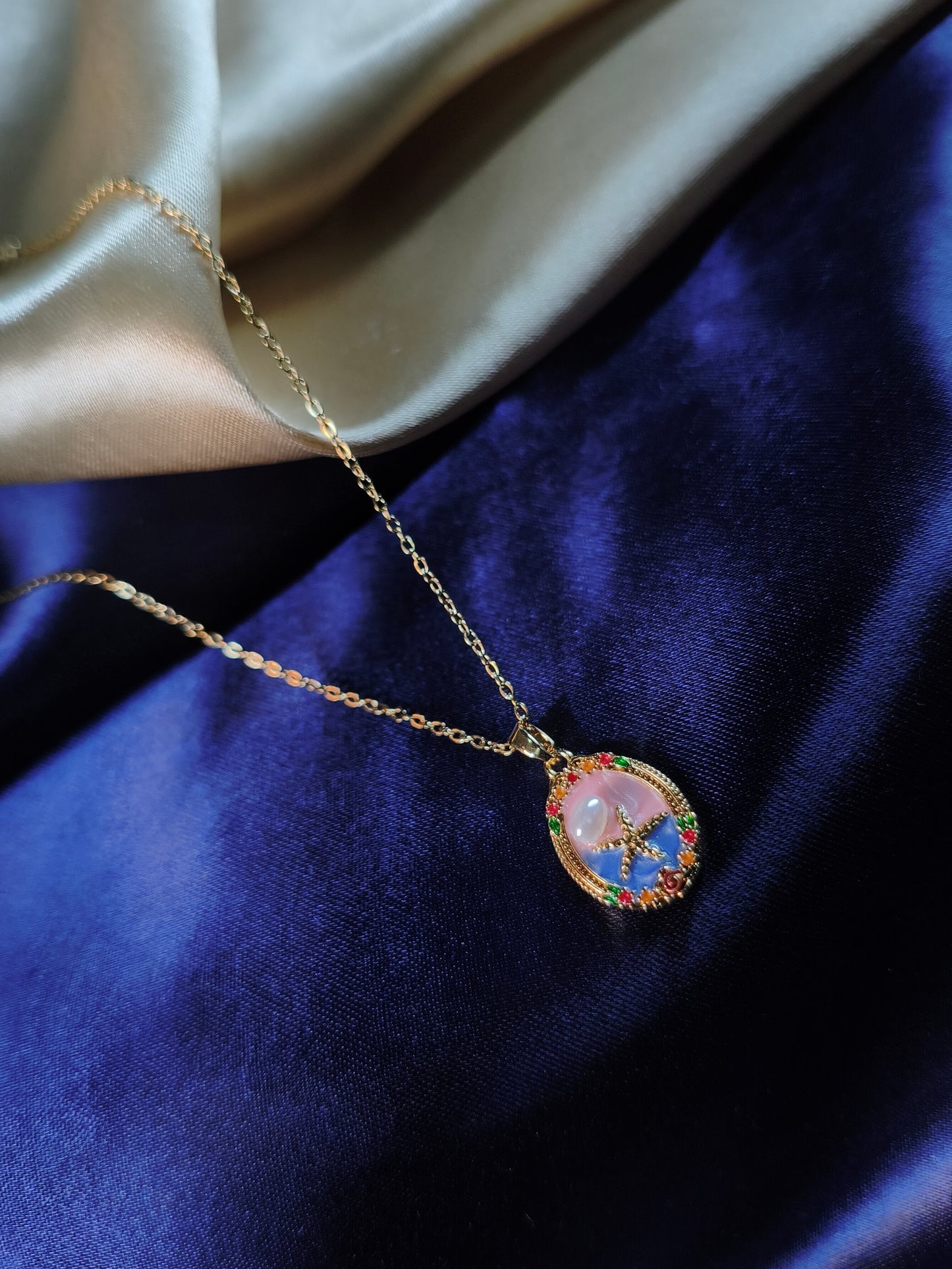 Starfish Enamel Pendant