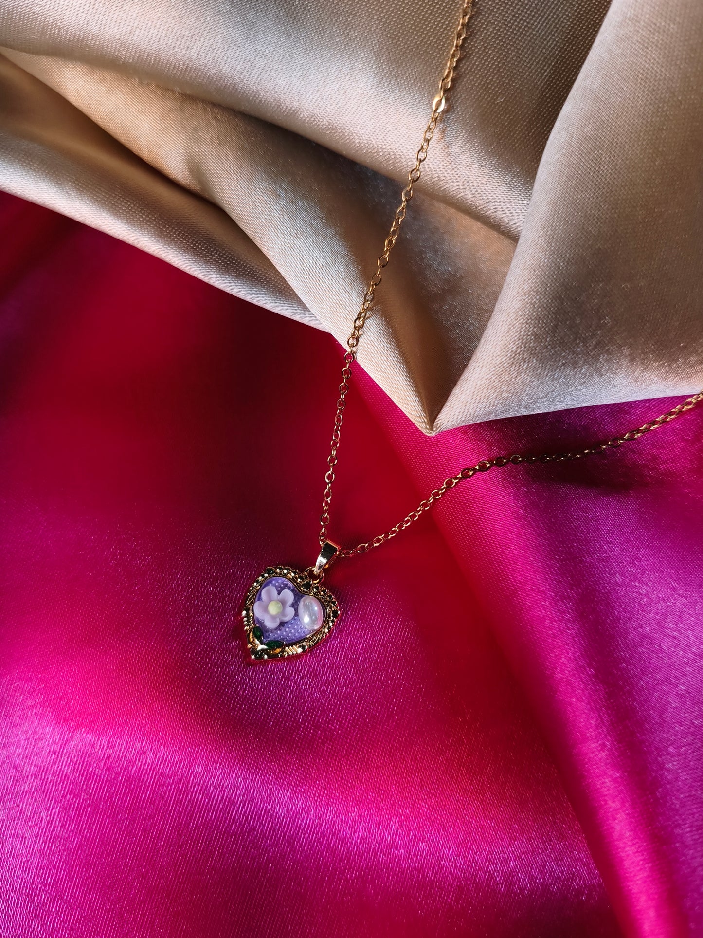 Romantic Lavender Heart Pendant
