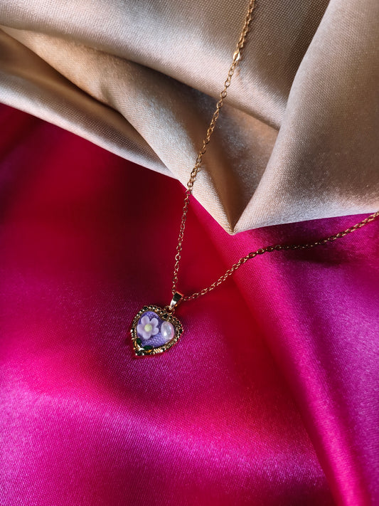 Romantic Lavender Heart Pendant