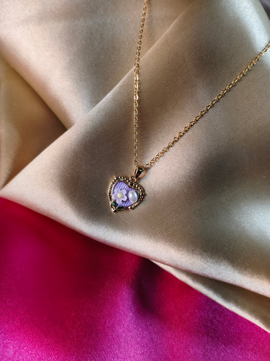 Romantic Lavender Heart Pendant