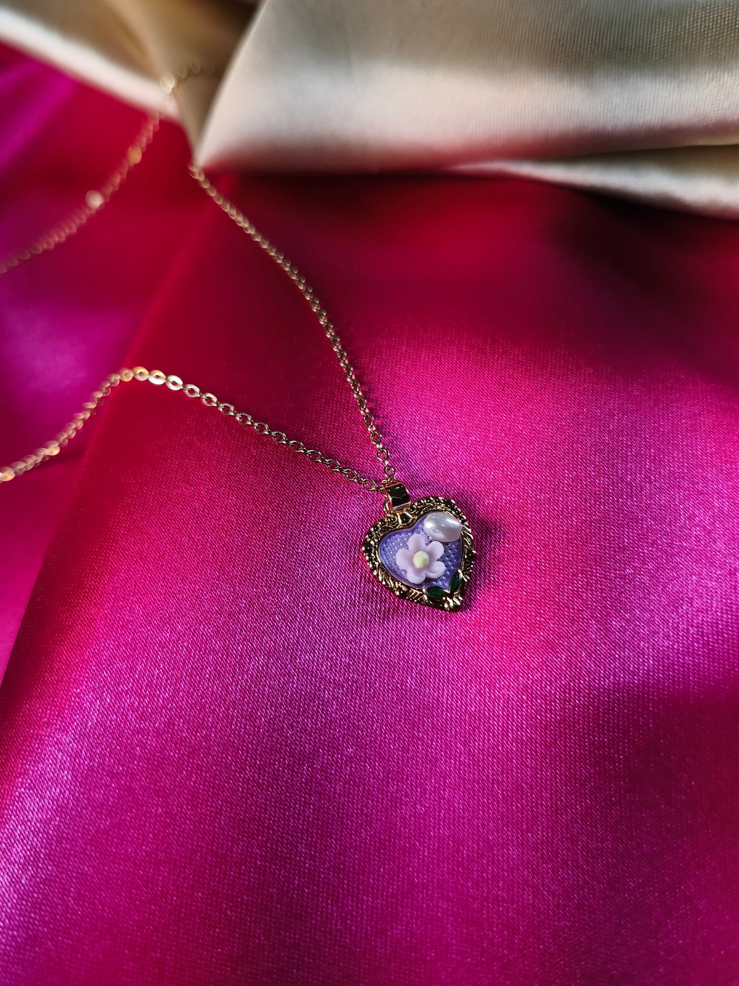 Romantic Lavender Heart Pendant
