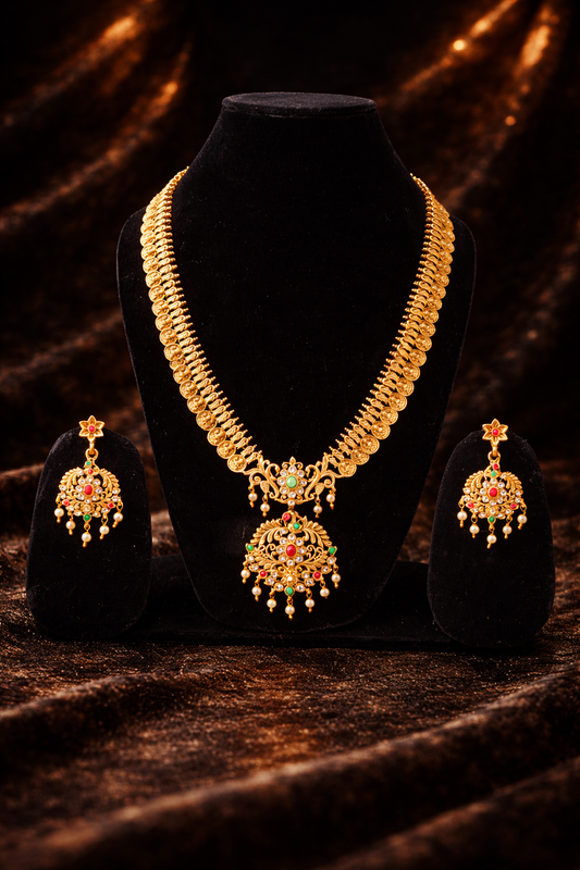 Royal Kasu Mala Temple Necklace Set