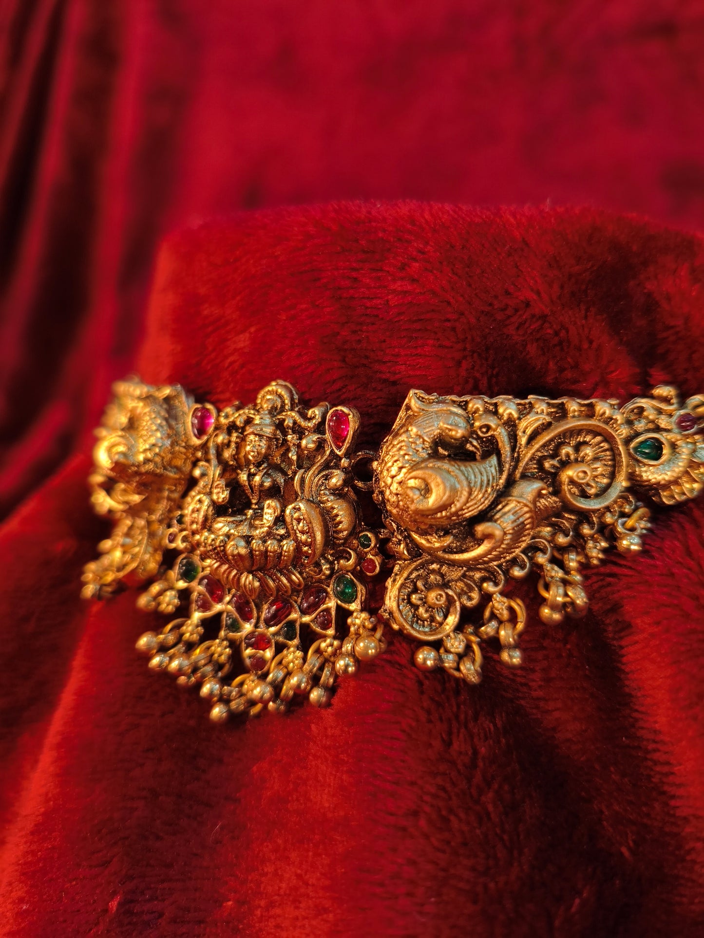 Traditional Peacock Temple Jewellery Set