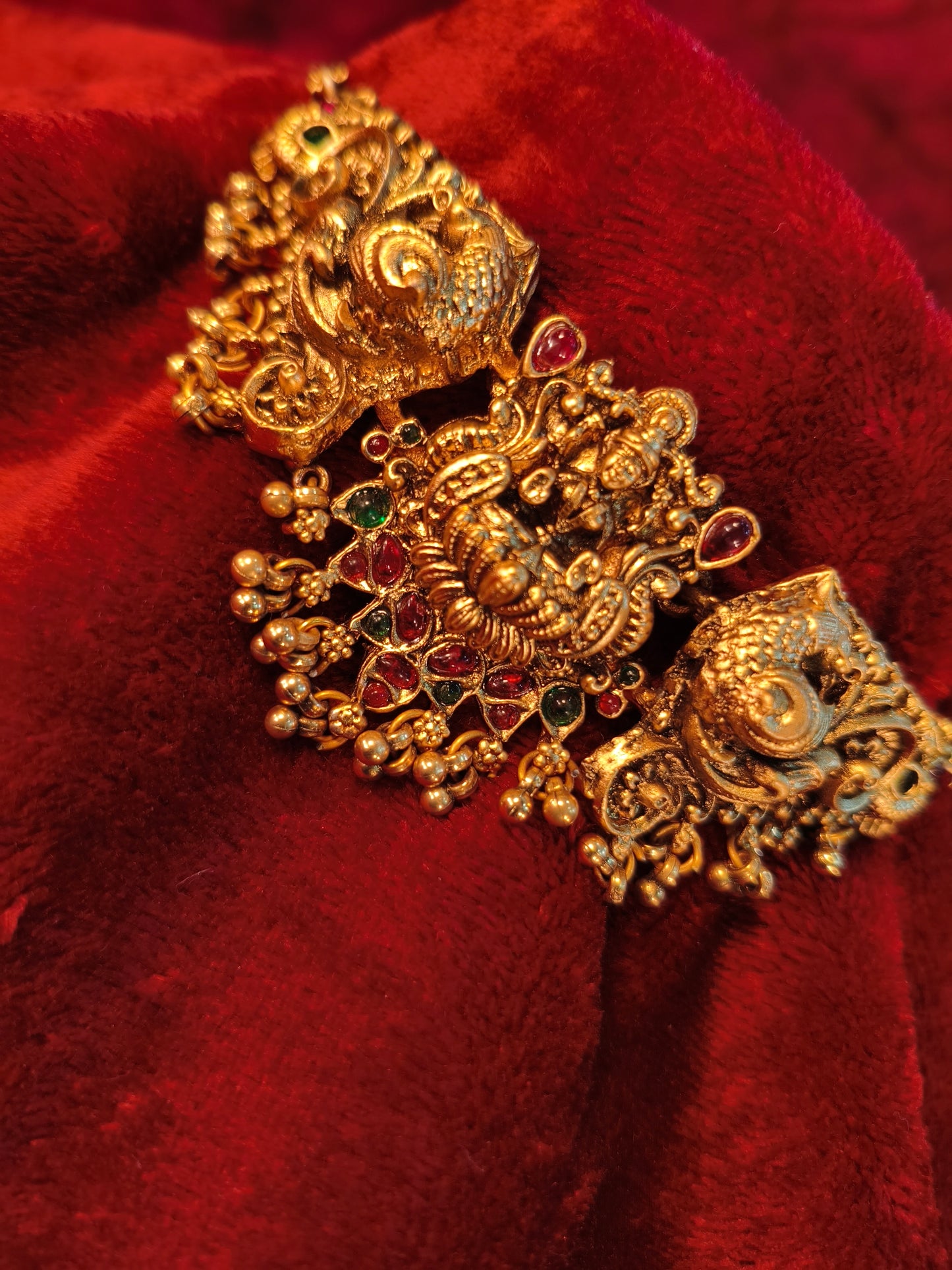Traditional Peacock Temple Jewellery Set