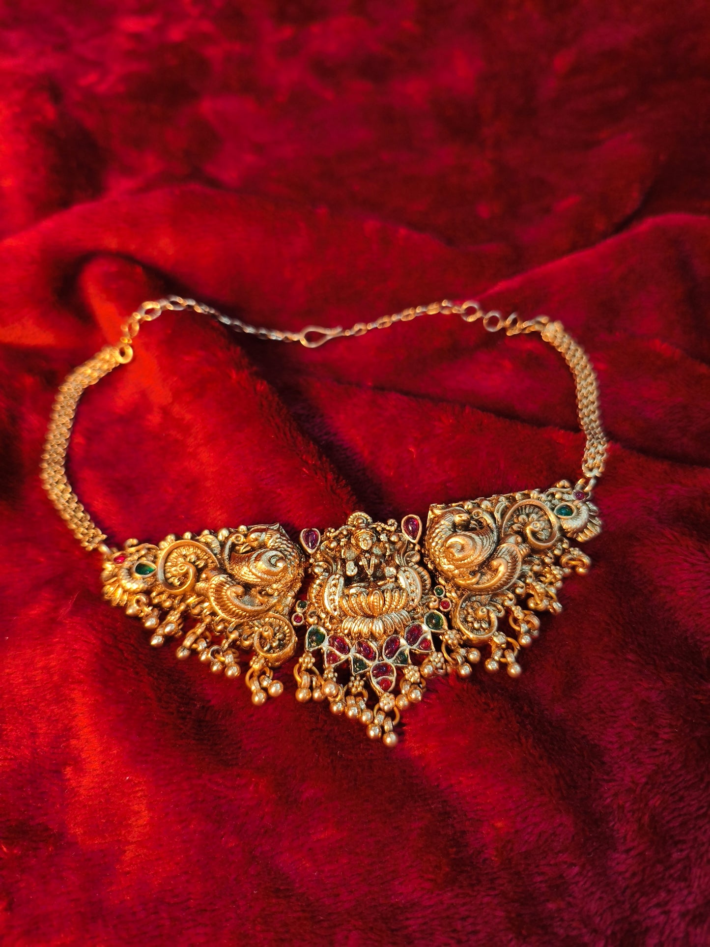 Traditional Peacock Temple Jewellery Set