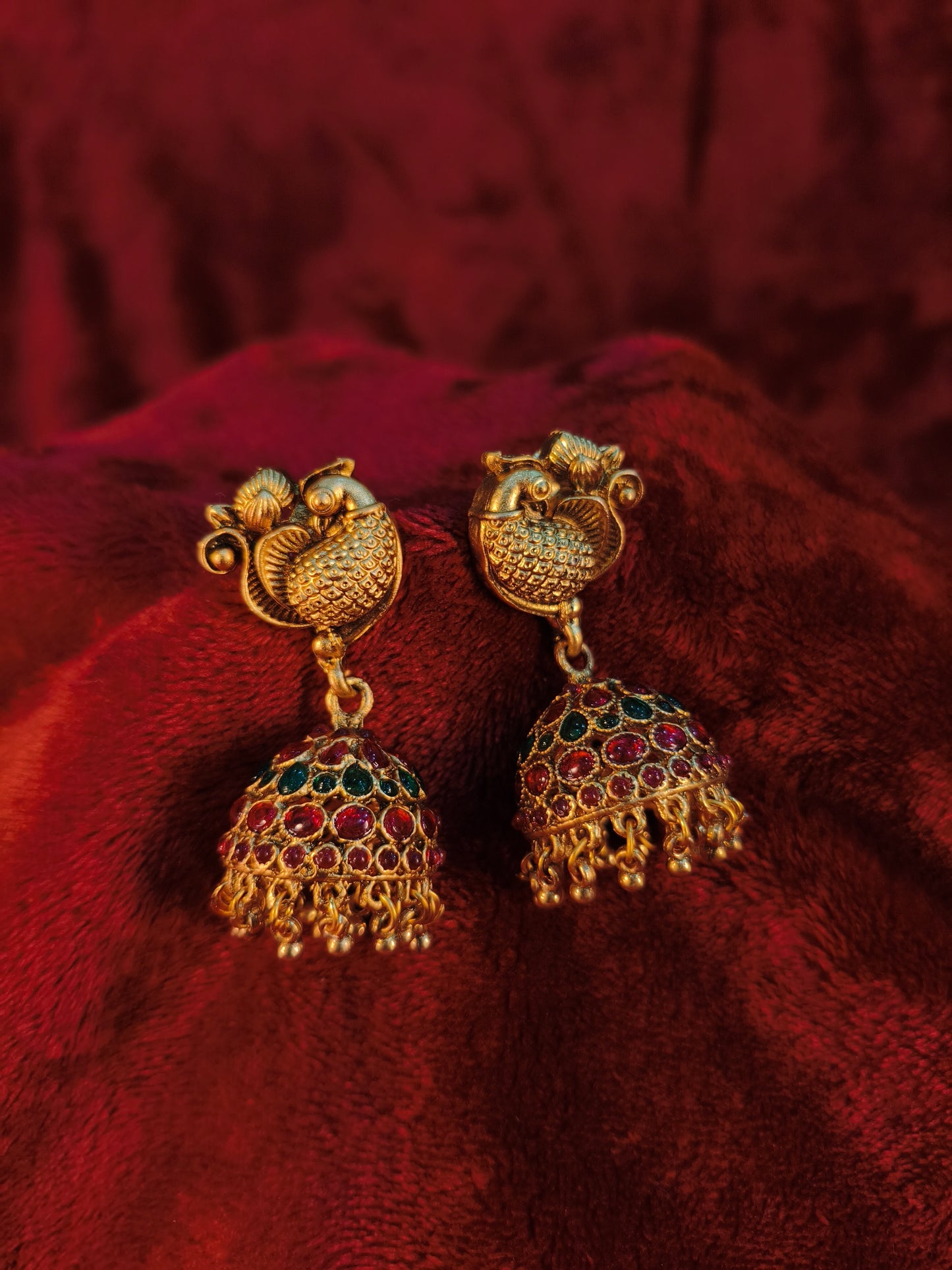 Traditional Peacock Temple Jewellery Set