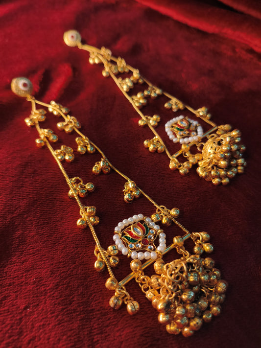Traditional Kashmiri Long Dangler Jhumka