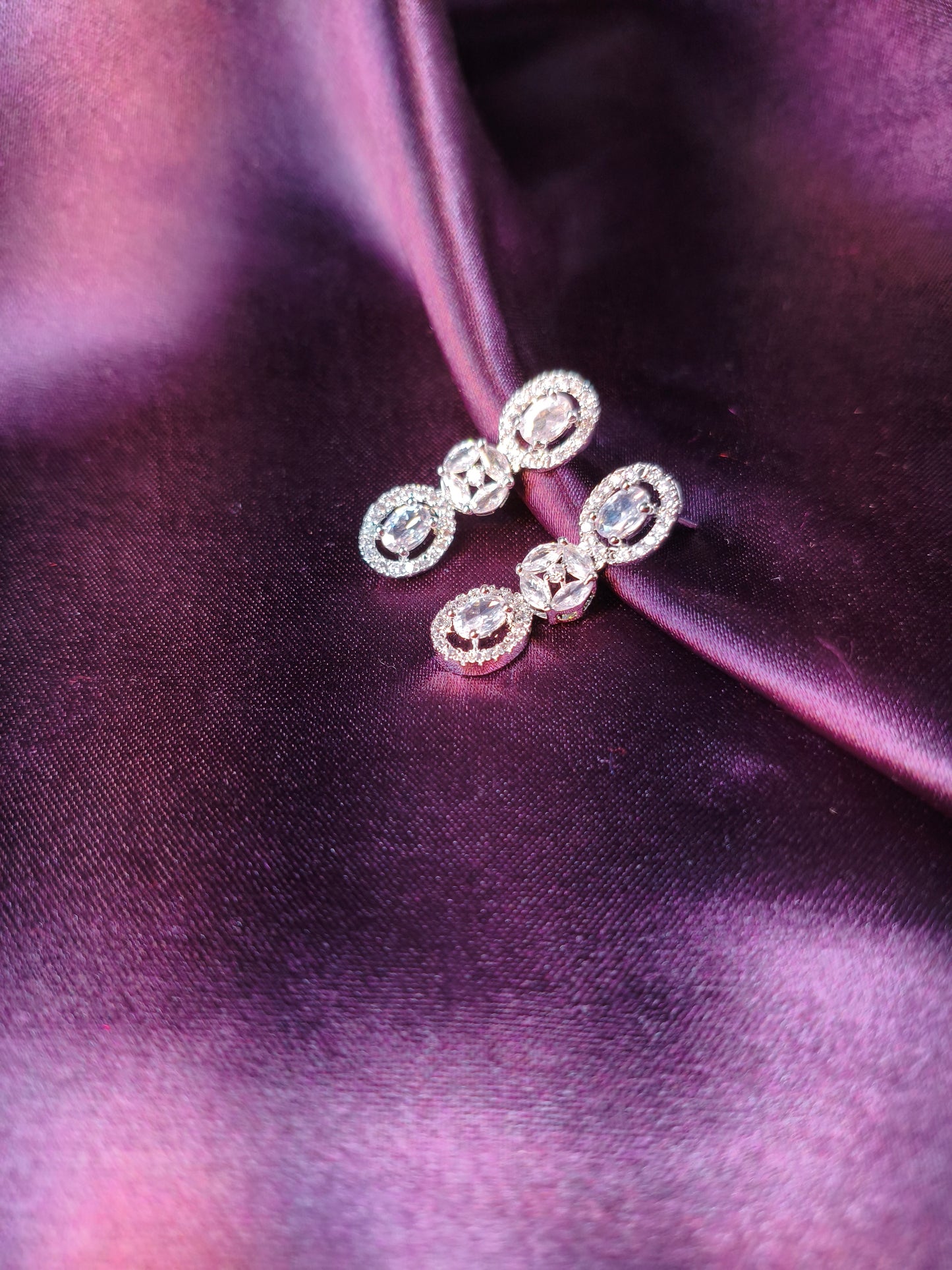 Classic CZ Halo Choker with Earrings & Maangtikka
