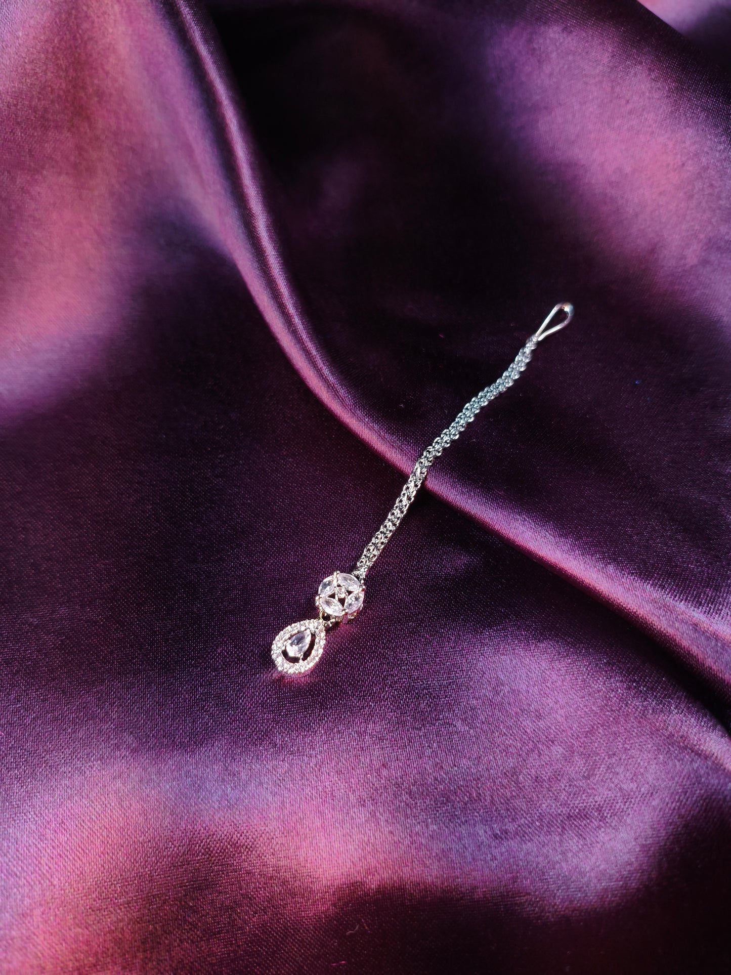 Classic CZ Halo Choker with Earrings & Maangtikka