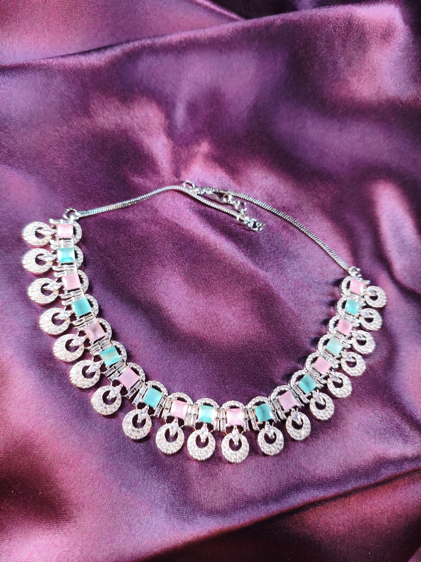 Candy Crush Pastel CZ Collar Necklace Set