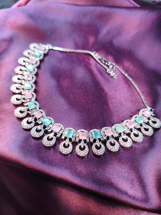 Candy Crush Pastel CZ Collar Necklace Set