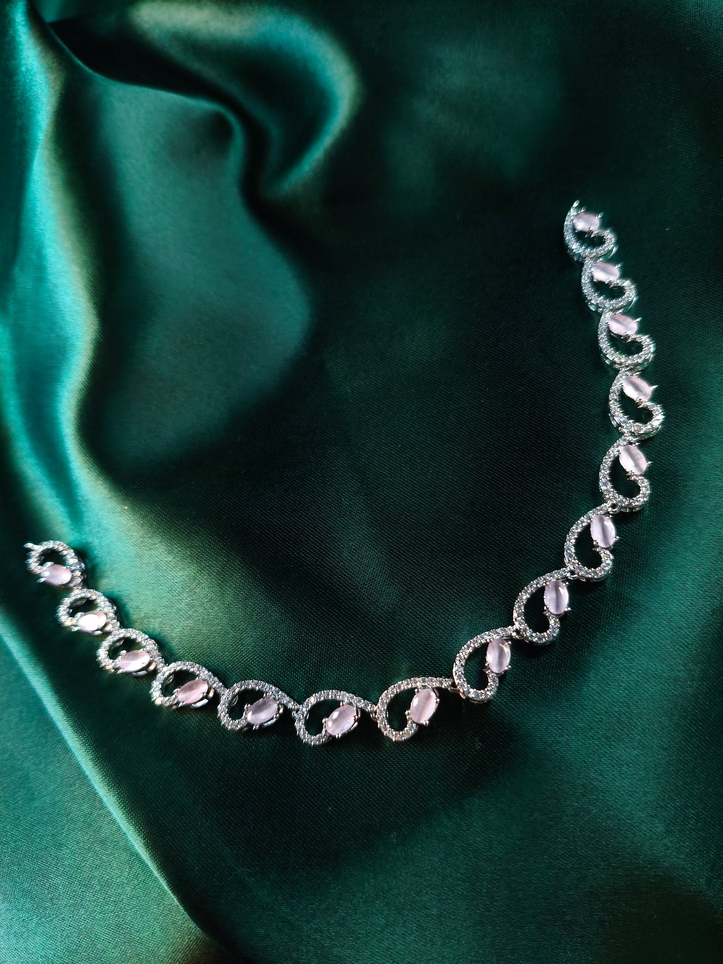 Blush Wave CZ Necklace Set