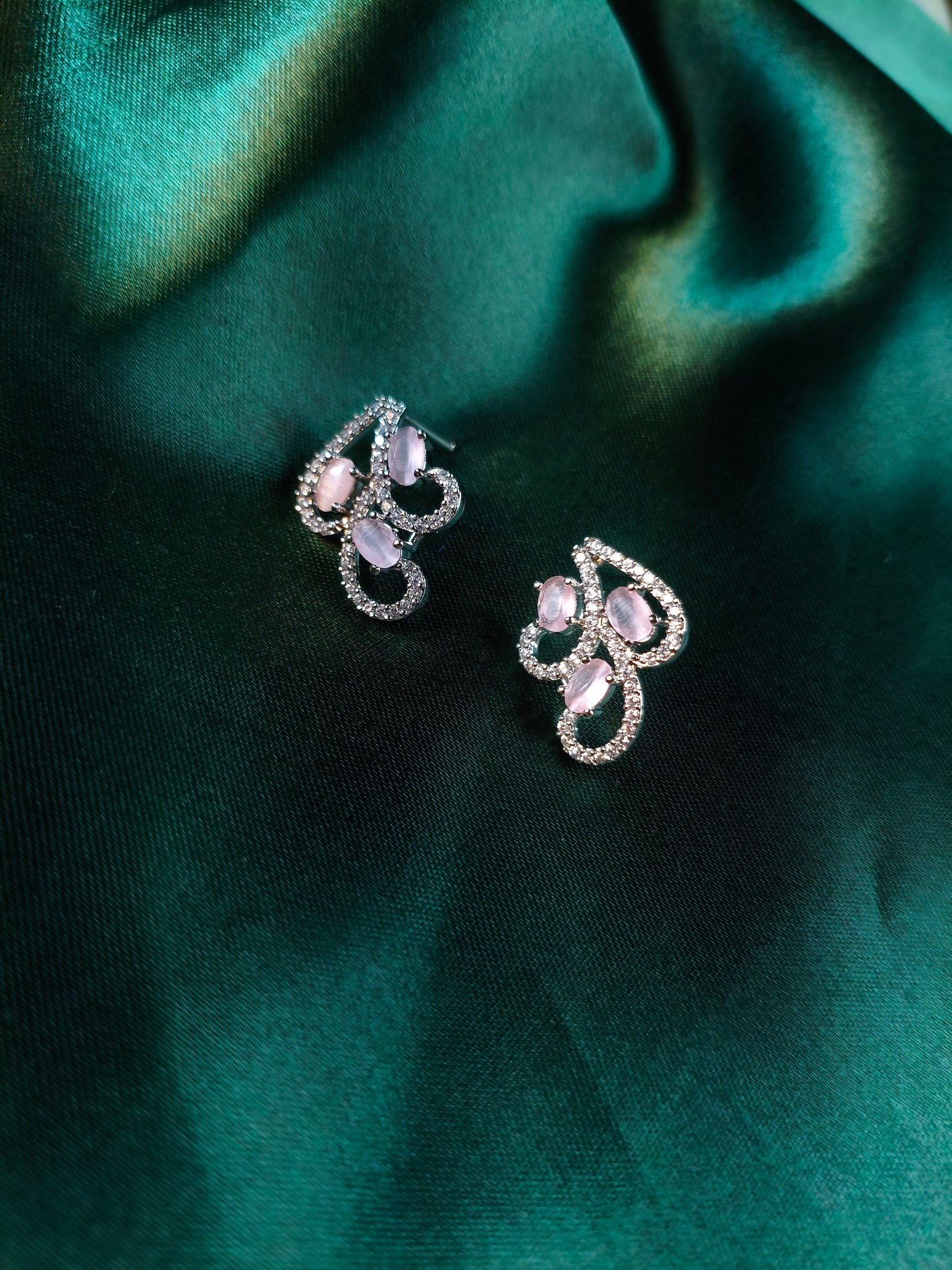 Blush Wave CZ Necklace Set