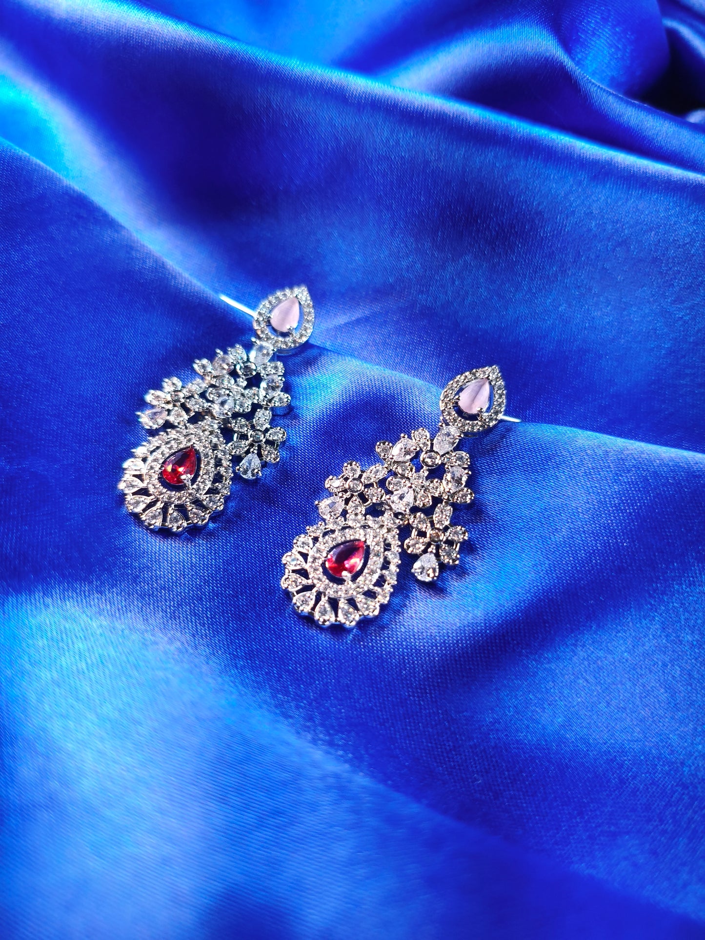 Pastel Bloom CZ Drop Earrings