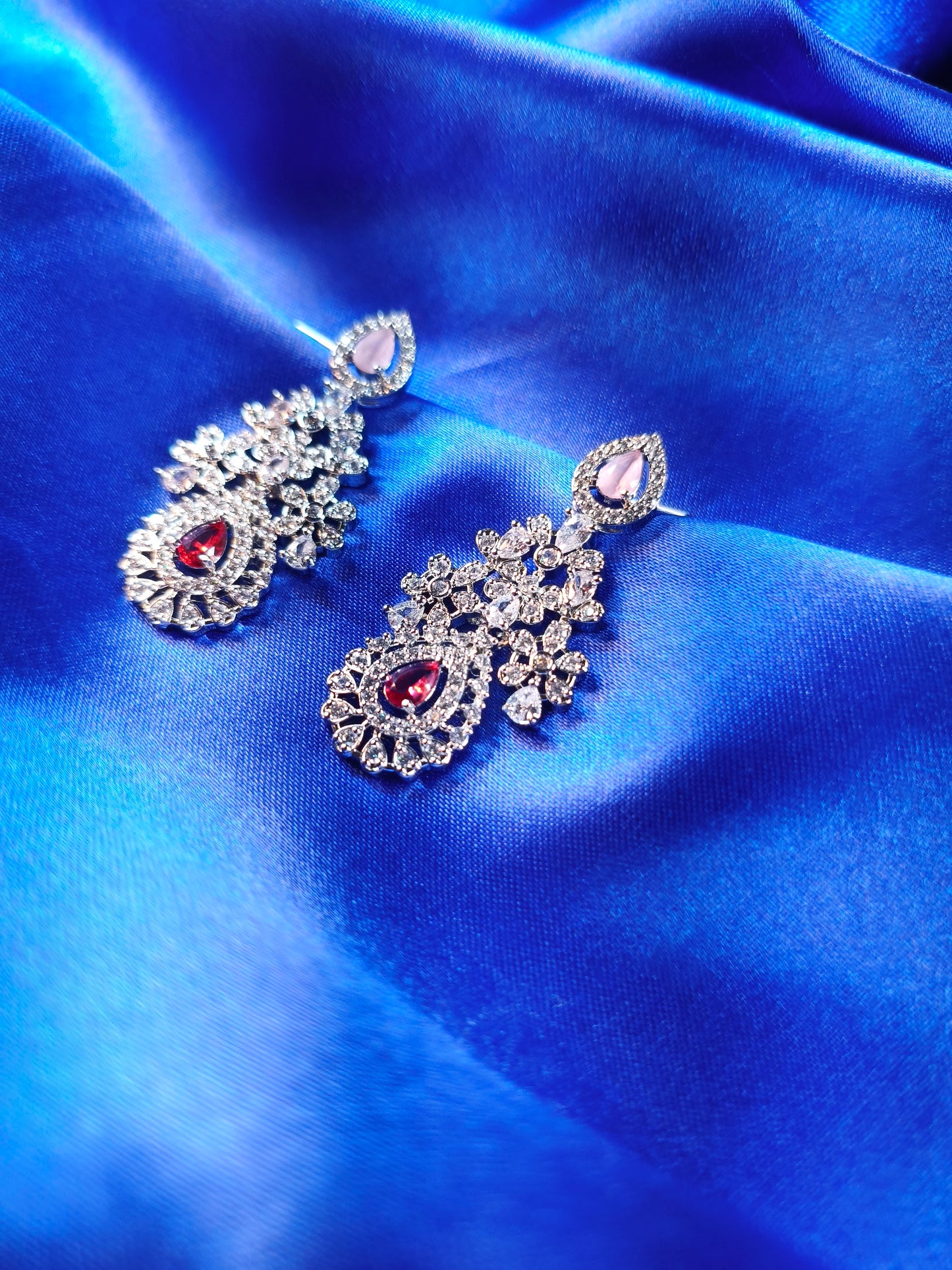Pastel Bloom CZ Drop Earrings