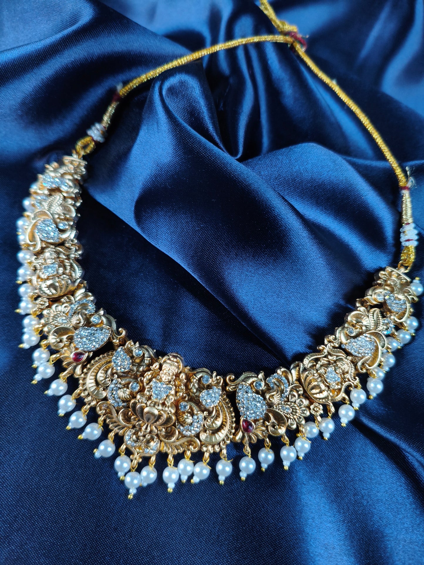 Pearl Bloom Antique Choker Set with Jhumkas